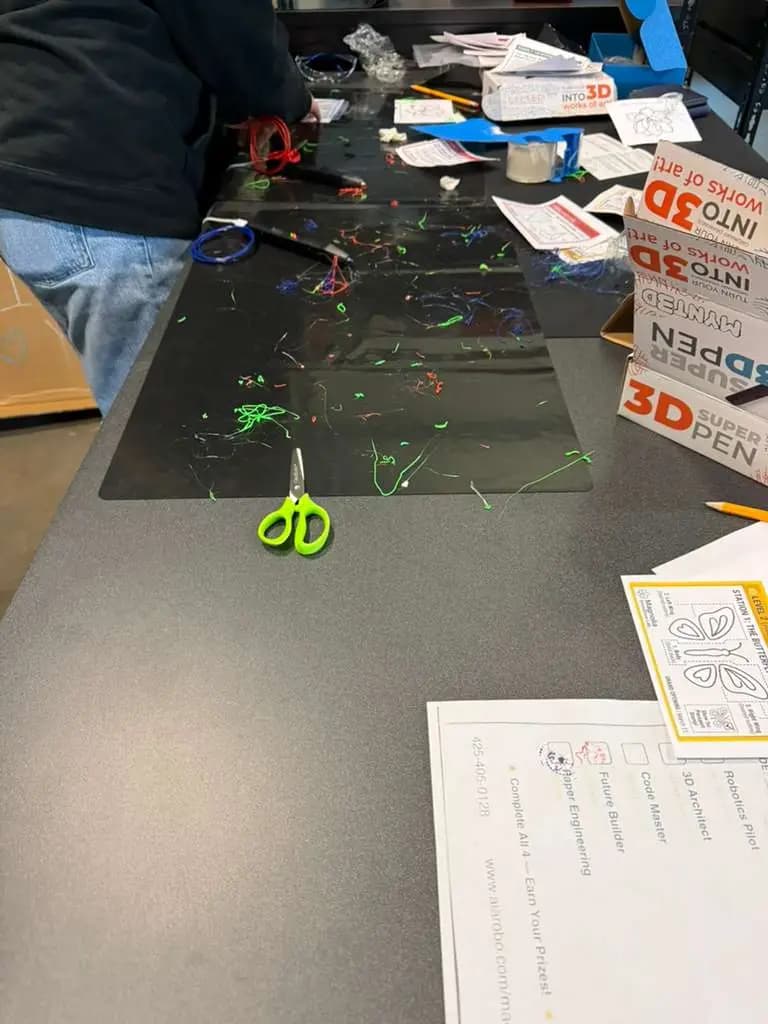 The 3D-pen table mid-project