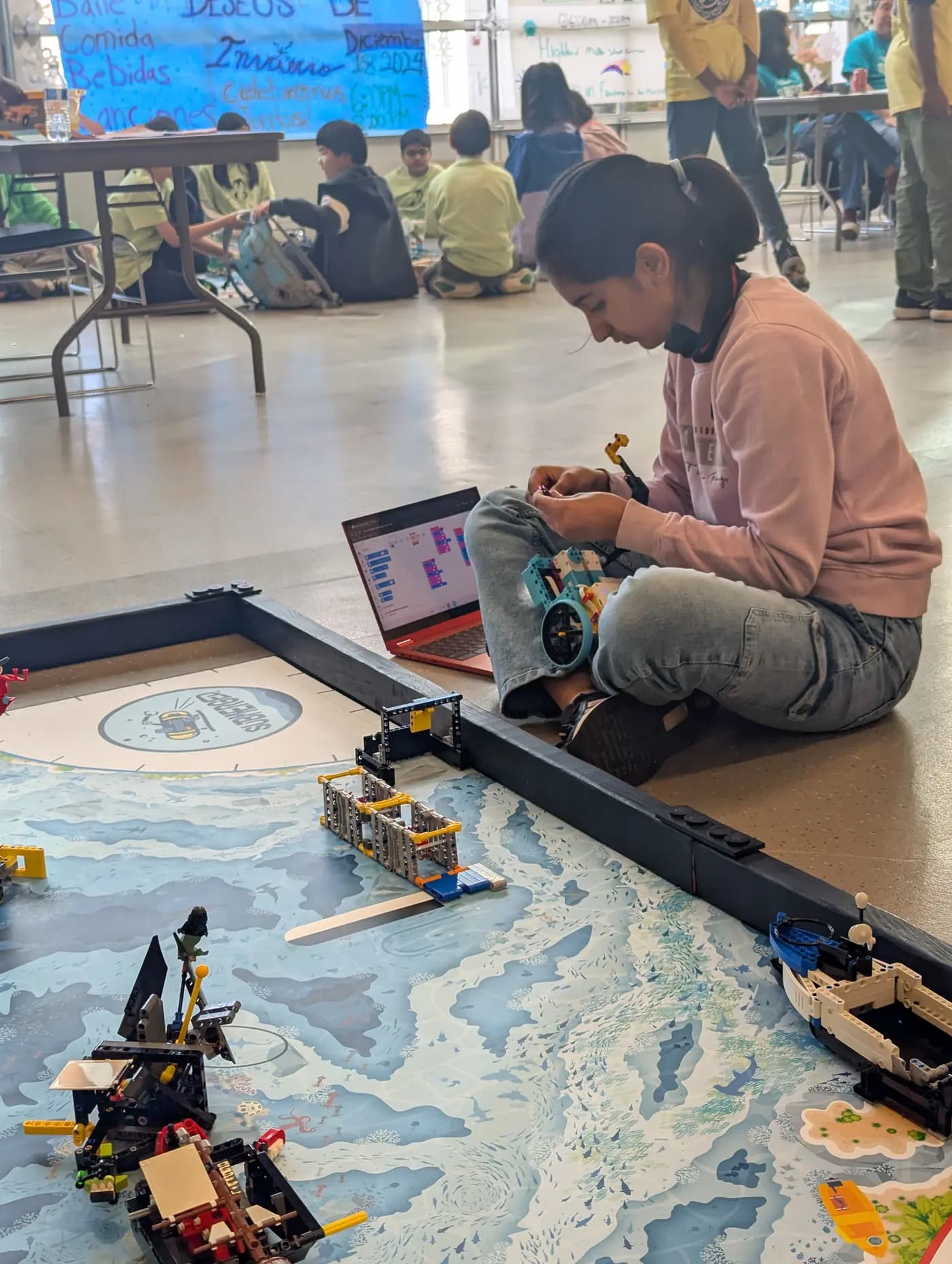 Focus at the mat's edge